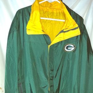 Packers Windbreaker Yellow Green Jacket Size L